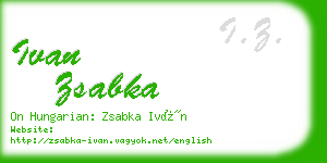 ivan zsabka business card